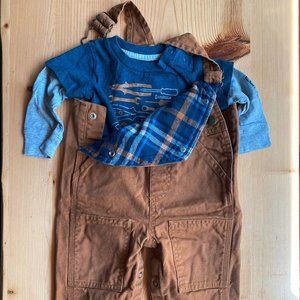 Carhartt Boys 2 Piece Overall Set 9M